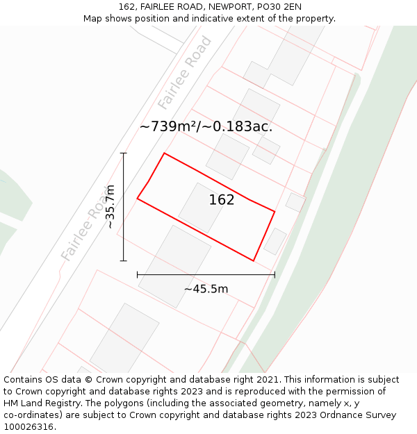 162, FAIRLEE ROAD, NEWPORT, PO30 2EN: Plot and title map