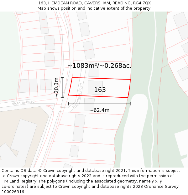 163, HEMDEAN ROAD, CAVERSHAM, READING, RG4 7QX: Plot and title map