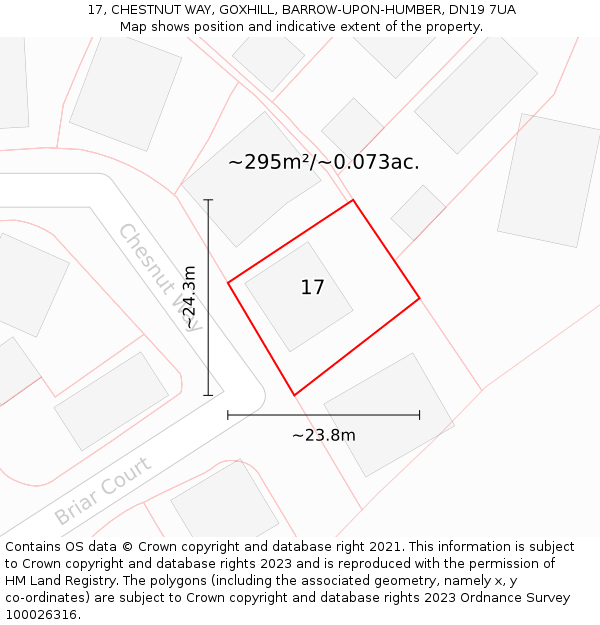 17, CHESTNUT WAY, GOXHILL, BARROW-UPON-HUMBER, DN19 7UA: Plot and title map