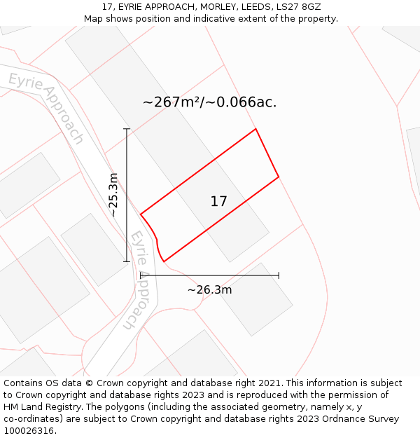 17, EYRIE APPROACH, MORLEY, LEEDS, LS27 8GZ: Plot and title map