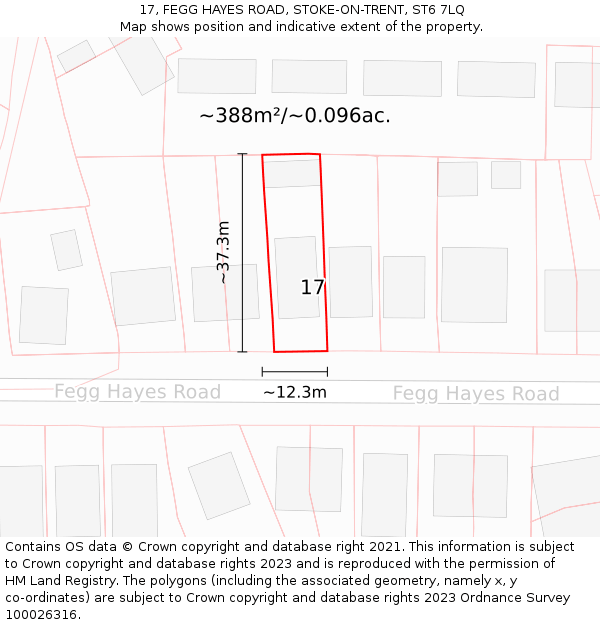 17, FEGG HAYES ROAD, STOKE-ON-TRENT, ST6 7LQ: Plot and title map