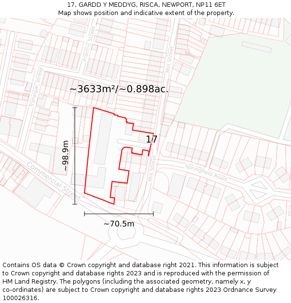 17, GARDD Y MEDDYG, RISCA, NEWPORT, NP11 6ET: Plot and title map