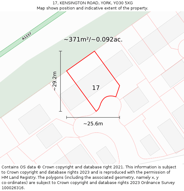 17, KENSINGTON ROAD, YORK, YO30 5XG: Plot and title map