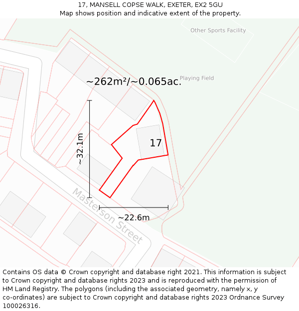 17, MANSELL COPSE WALK, EXETER, EX2 5GU: Plot and title map