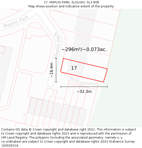 17, MAPLIN PARK, SLOUGH, SL3 8YB: Plot and title map