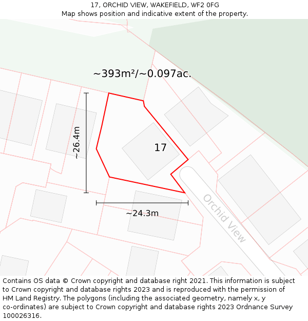 17, ORCHID VIEW, WAKEFIELD, WF2 0FG: Plot and title map