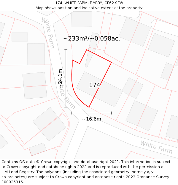 174, WHITE FARM, BARRY, CF62 9EW: Plot and title map