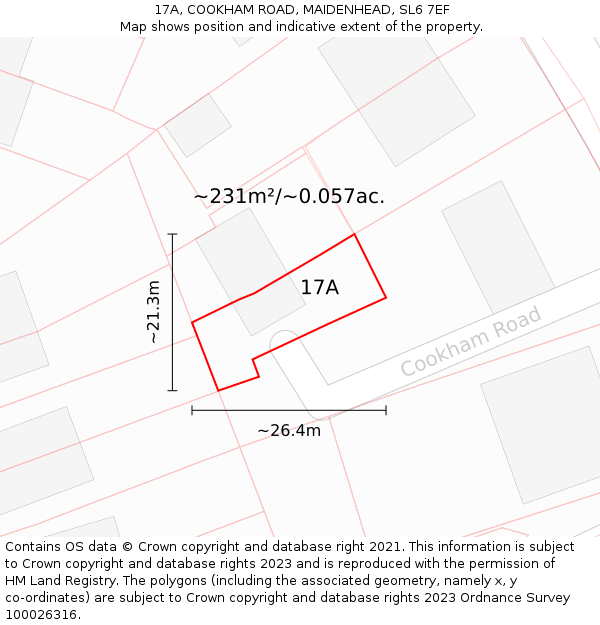 17A, COOKHAM ROAD, MAIDENHEAD, SL6 7EF: Plot and title map