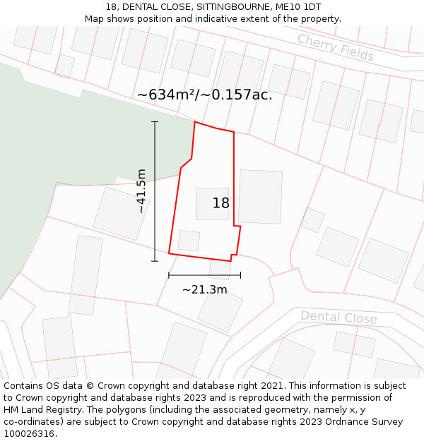 18, DENTAL CLOSE, SITTINGBOURNE, ME10 1DT: Plot and title map