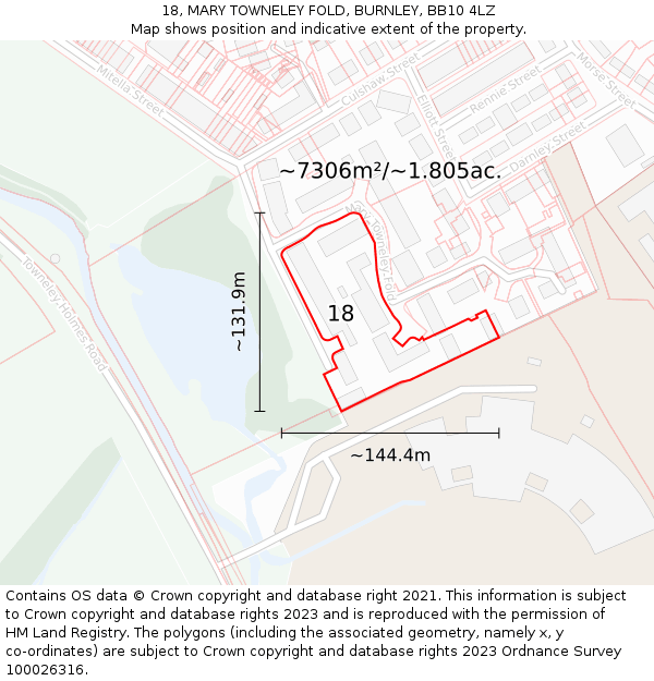 18, MARY TOWNELEY FOLD, BURNLEY, BB10 4LZ: Plot and title map