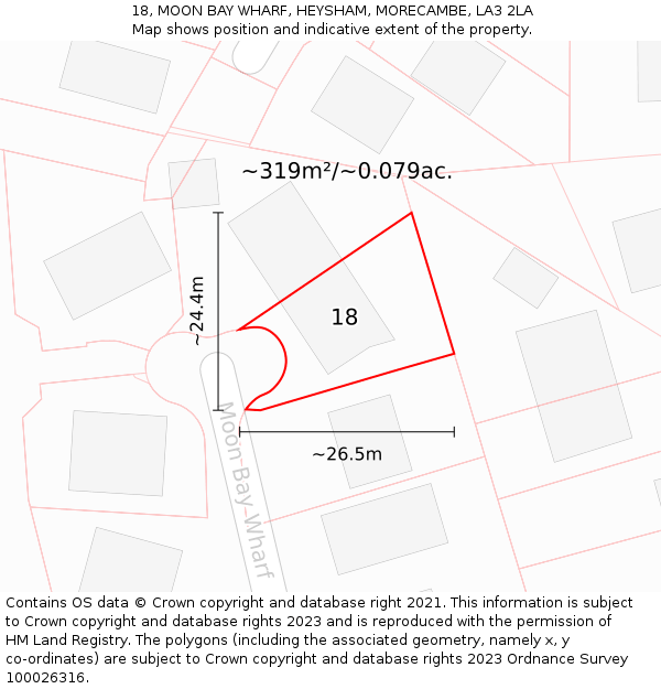 18, MOON BAY WHARF, HEYSHAM, MORECAMBE, LA3 2LA: Plot and title map