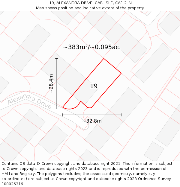 19, ALEXANDRA DRIVE, CARLISLE, CA1 2LN: Plot and title map