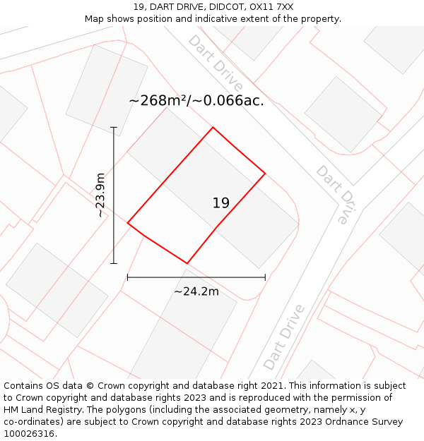 19, DART DRIVE, DIDCOT, OX11 7XX: Plot and title map