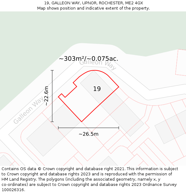 19, GALLEON WAY, UPNOR, ROCHESTER, ME2 4GX: Plot and title map