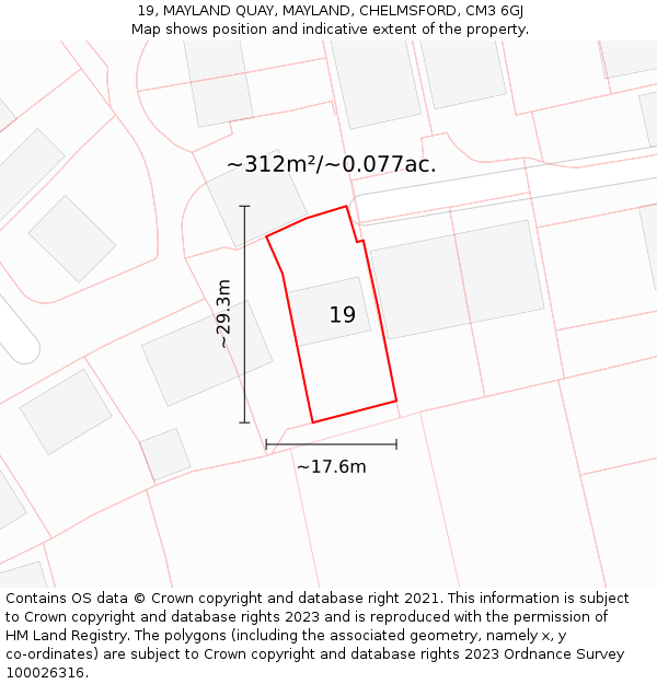 19, MAYLAND QUAY, MAYLAND, CHELMSFORD, CM3 6GJ: Plot and title map