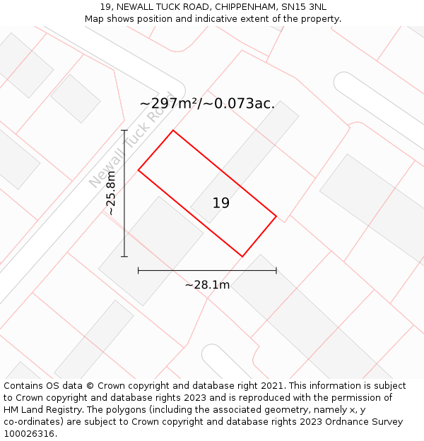 19, NEWALL TUCK ROAD, CHIPPENHAM, SN15 3NL: Plot and title map