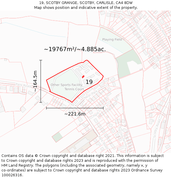 19, SCOTBY GRANGE, SCOTBY, CARLISLE, CA4 8DW: Plot and title map