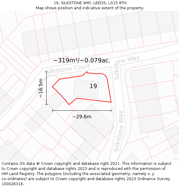 19, SILKSTONE WAY, LEEDS, LS15 8TN: Plot and title map