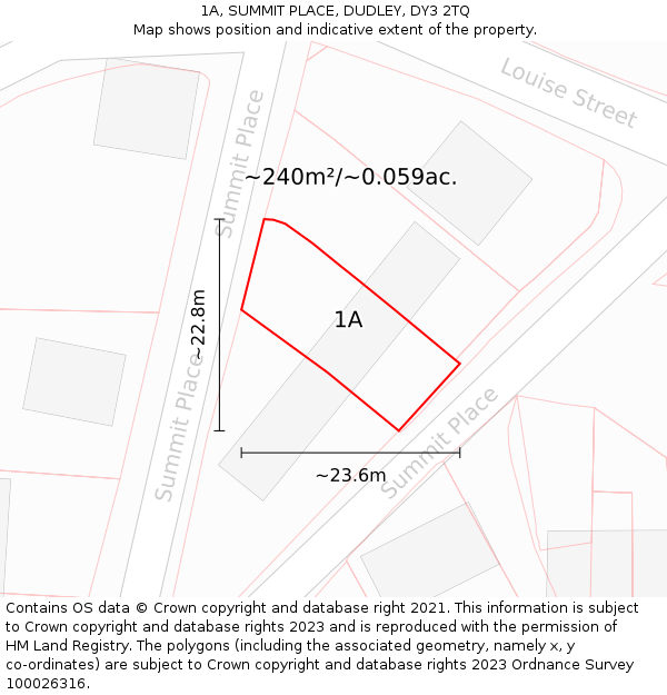 1A, SUMMIT PLACE, DUDLEY, DY3 2TQ: Plot and title map