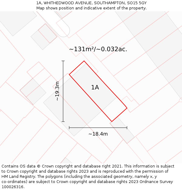 1A, WHITHEDWOOD AVENUE, SOUTHAMPTON, SO15 5GY: Plot and title map