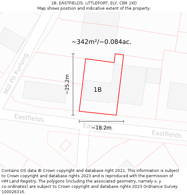 1B, EASTFIELDS, LITTLEPORT, ELY, CB6 1XD: Plot and title map