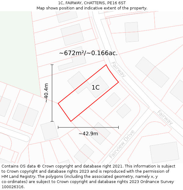 1C, FAIRWAY, CHATTERIS, PE16 6ST: Plot and title map