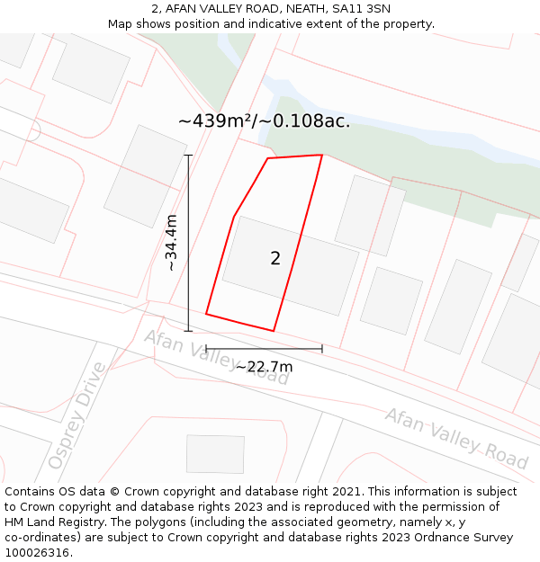 2, AFAN VALLEY ROAD, NEATH, SA11 3SN: Plot and title map