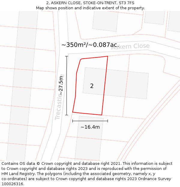 2, ASKERN CLOSE, STOKE-ON-TRENT, ST3 7FS: Plot and title map