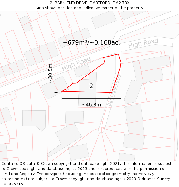 2, BARN END DRIVE, DARTFORD, DA2 7BX: Plot and title map