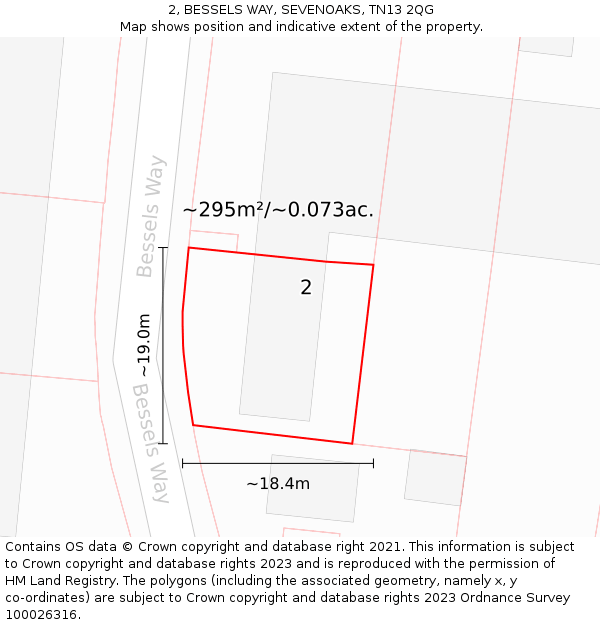 2, BESSELS WAY, SEVENOAKS, TN13 2QG: Plot and title map