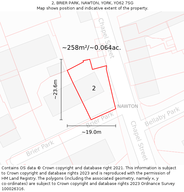 2, BRIER PARK, NAWTON, YORK, YO62 7SG: Plot and title map