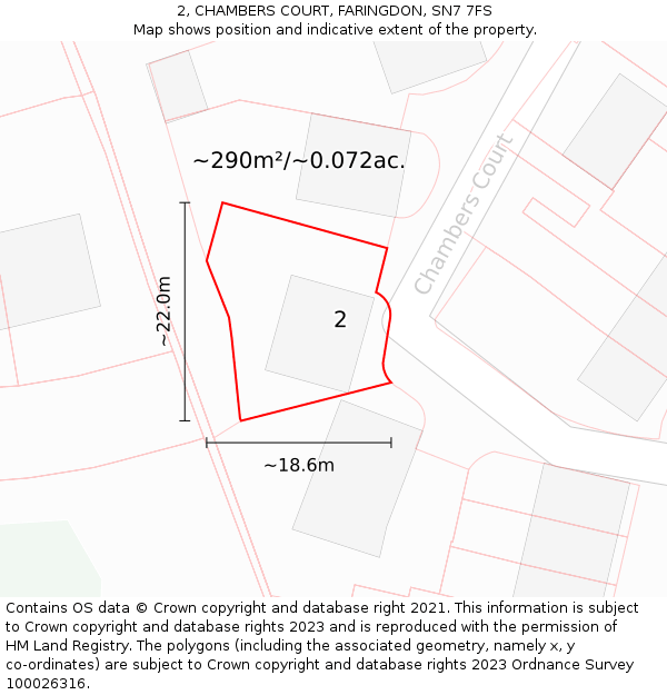 2, CHAMBERS COURT, FARINGDON, SN7 7FS: Plot and title map