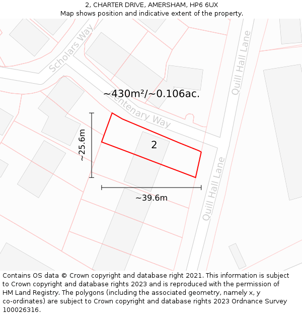 2, CHARTER DRIVE, AMERSHAM, HP6 6UX: Plot and title map