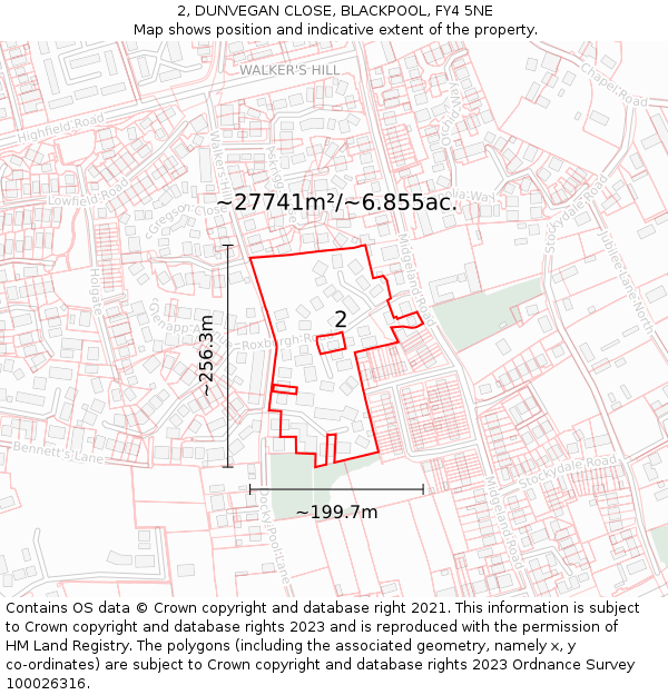 2, DUNVEGAN CLOSE, BLACKPOOL, FY4 5NE: Plot and title map