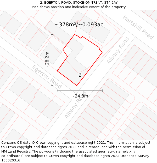 2, EGERTON ROAD, STOKE-ON-TRENT, ST4 6AY: Plot and title map