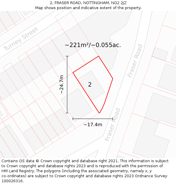 2, FRASER ROAD, NOTTINGHAM, NG2 2JZ: Plot and title map