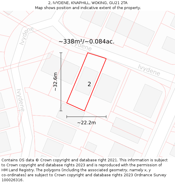 2, IVYDENE, KNAPHILL, WOKING, GU21 2TA: Plot and title map