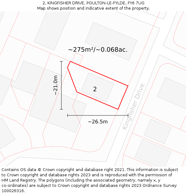 2, KINGFISHER DRIVE, POULTON-LE-FYLDE, FY6 7UG: Plot and title map