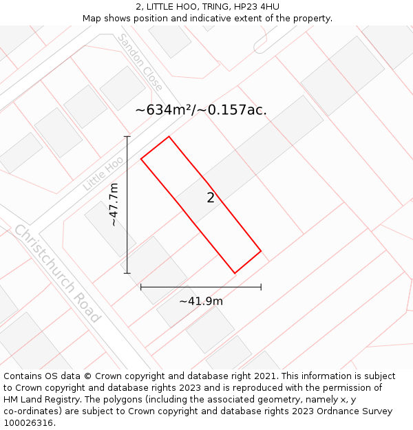 2, LITTLE HOO, TRING, HP23 4HU: Plot and title map