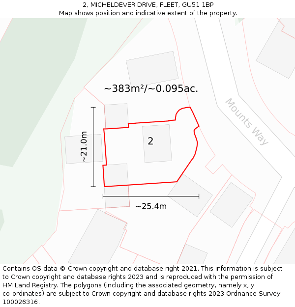 2, MICHELDEVER DRIVE, FLEET, GU51 1BP: Plot and title map