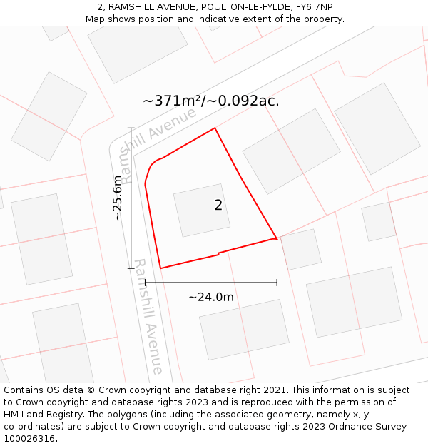 2, RAMSHILL AVENUE, POULTON-LE-FYLDE, FY6 7NP: Plot and title map