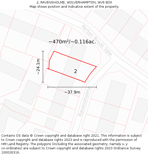 2, RAVENSHOLME, WOLVERHAMPTON, WV6 8DX: Plot and title map