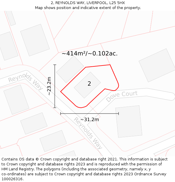 2, REYNOLDS WAY, LIVERPOOL, L25 5HX: Plot and title map