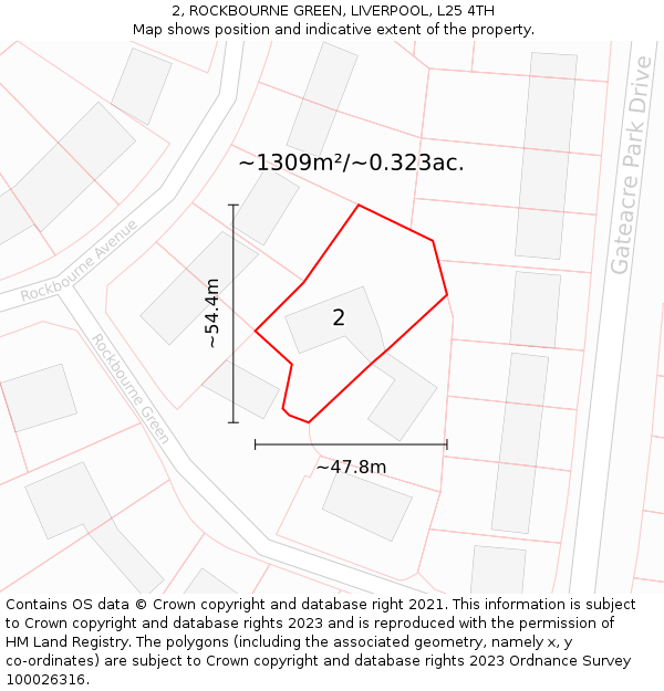 2, ROCKBOURNE GREEN, LIVERPOOL, L25 4TH: Plot and title map