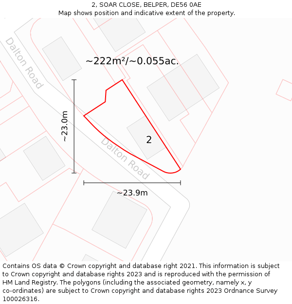 2, SOAR CLOSE, BELPER, DE56 0AE: Plot and title map