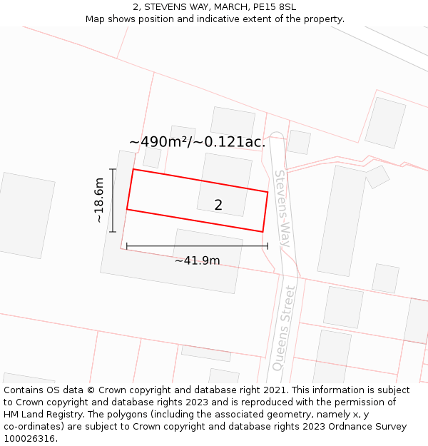 2, STEVENS WAY, MARCH, PE15 8SL: Plot and title map