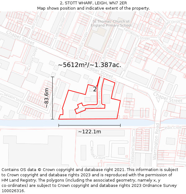 2, STOTT WHARF, LEIGH, WN7 2ER: Plot and title map