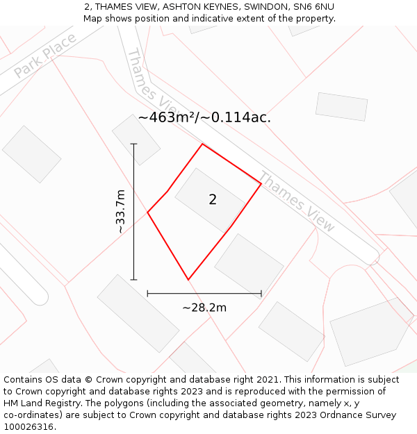 2, THAMES VIEW, ASHTON KEYNES, SWINDON, SN6 6NU: Plot and title map