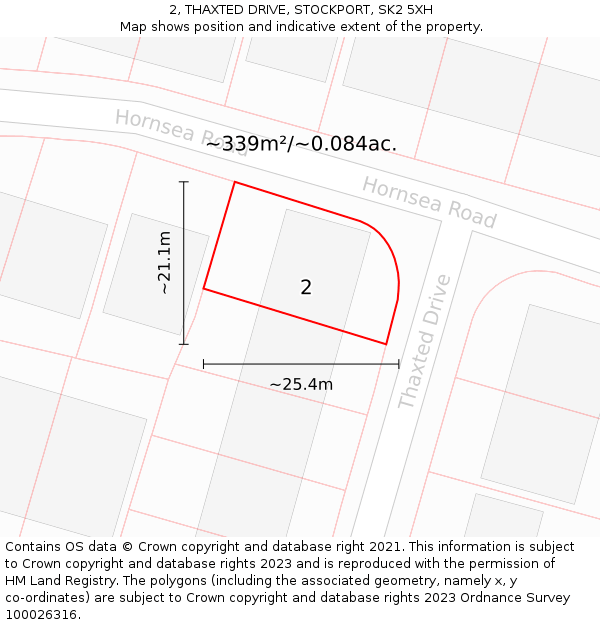 2, THAXTED DRIVE, STOCKPORT, SK2 5XH: Plot and title map