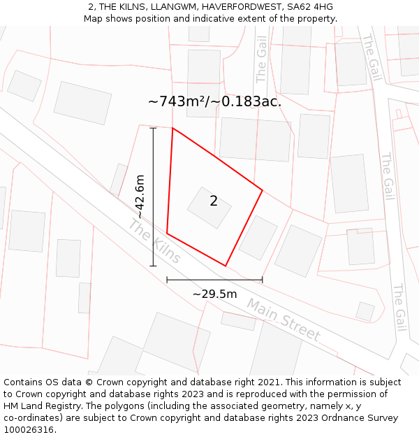 2, THE KILNS, LLANGWM, HAVERFORDWEST, SA62 4HG: Plot and title map